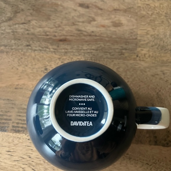 Davids Tea Mug Blue And White Coloured Large Waves Beach Nautical Coffee Cup - Picture 6 of 6